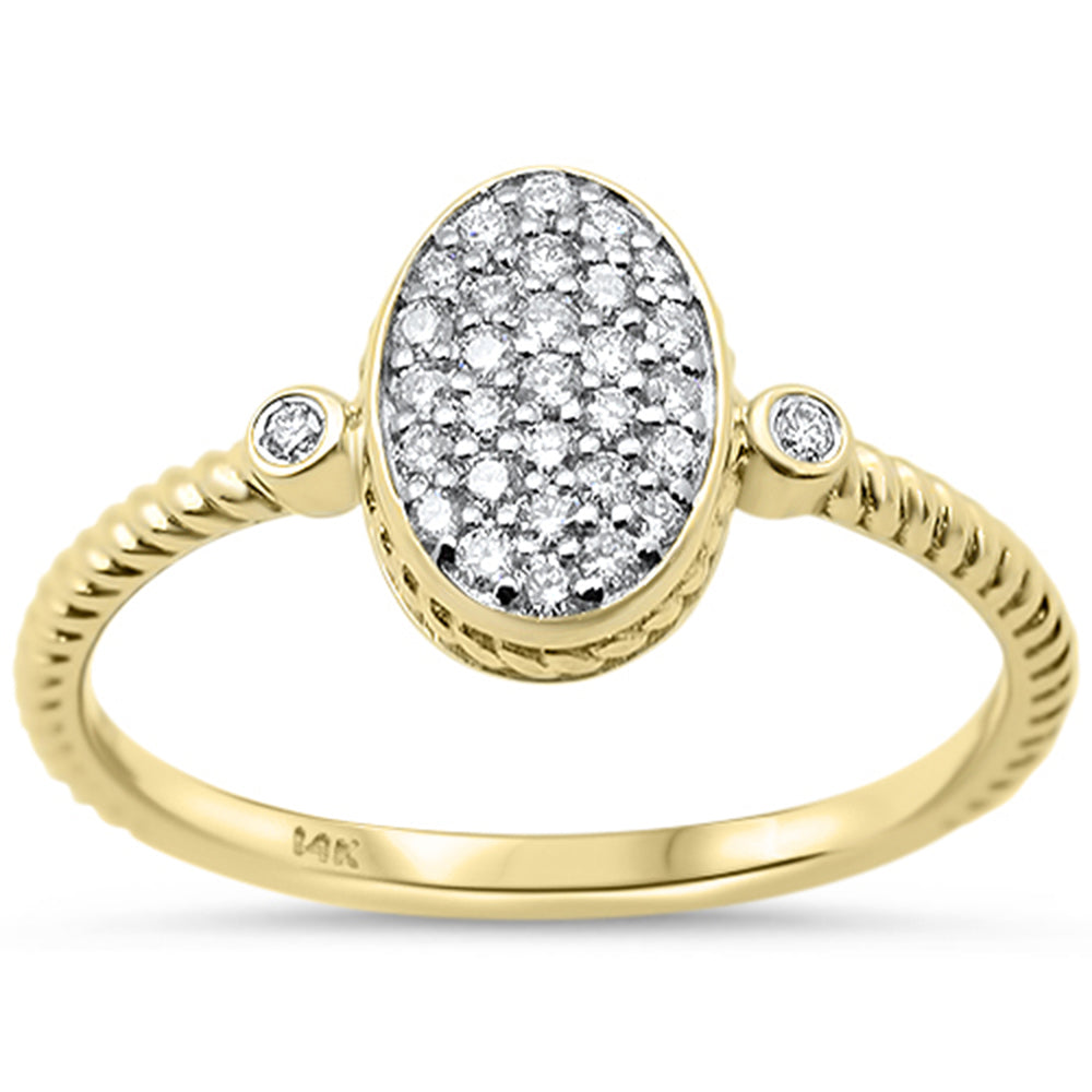 .19ct G SI 14K Yellow Gold Oval Shape Diamond Engagement Ring Size 6.5