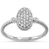<span style="color:purple">¡ESPECIAL!</span>.Anillo de compromiso de oro blanco de 14K con diamante ovalado de .21 ct G SI, talla 6.5
