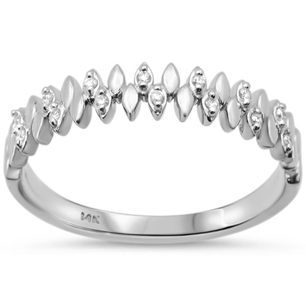 .07ct G SI 14K White Gold Trendy Diamond Band Ring Size 6.5