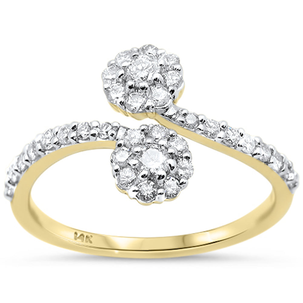<span style="color:purple">SPECIAL!</span> .56ct G SI 14K Yellow Gold Diamond Wrap Around Band Ring Size 6.5