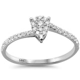 .22ct G SI 14K White Gold Diamond Pear Shaped Engagement Ring Size 6.5
