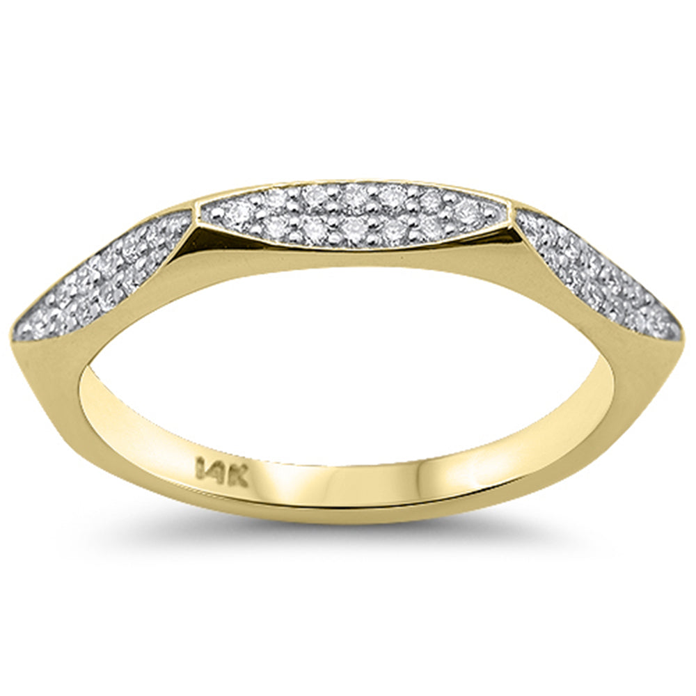 .19ct G SI 14K Yellow Gold Diamond Trendy Modern Band Ring Size 6.5