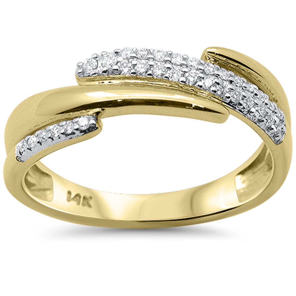 .15ct G SI 14K Yellow Gold Diamond Modern Band Ring Size 6.5