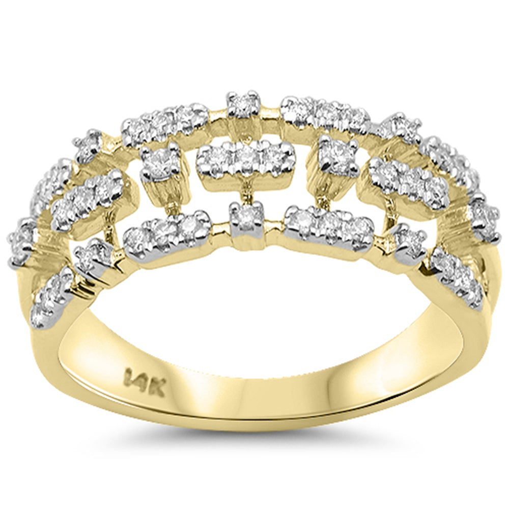 .27ct G SI 14K Yellow Gold Diamond Modern Band Ring Size 6.5
