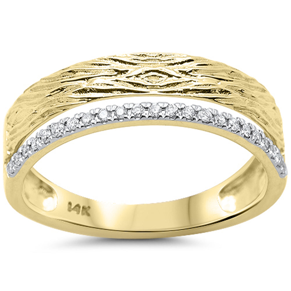 <span style="color:purple">SPECIAL!</span> .10ct G SI 14K Yellow Gold Diamond Fashion Trendy Modern Band Ring Size 6.5