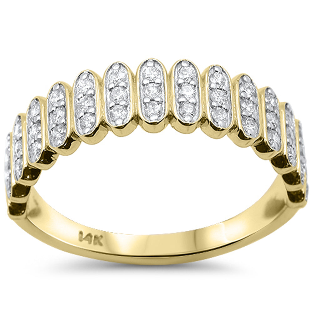 .35ct G SI 14K Yellow Gold Diamond Fashion Scalloped Band Ring Size 6.5