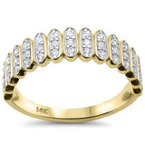 .35ct G SI 14K Yellow Gold Diamond Fashion Scalloped Band Ring Size 6.5