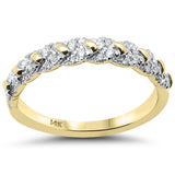 .24ct G SI 14K Yellow Gold Diamond Fashion Braided Band Ring Size 6.5