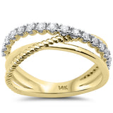.29ct G SI 14K Yellow Gold Diamond Multi Band Trendy Modern Band Ring Size 6.5