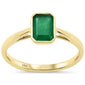 <span style="color:purple">SPECIAL!</span>.82ct G SI 14K Yellow Gold Bezel Set Natural Emerald Gemstone Ring Size 6.5