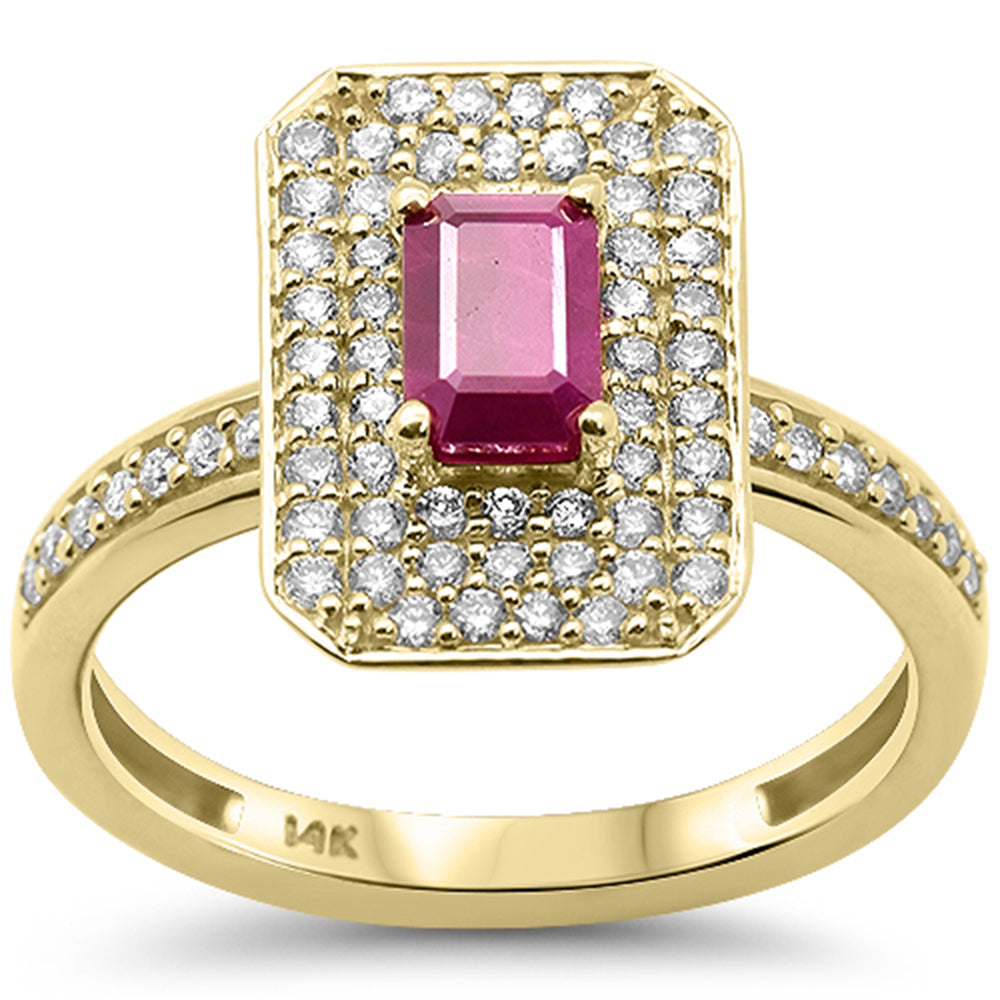 <span style="color:purple">SPECIAL!</span> 1.32ct G SI 14K Yellow Gold Diamond & Ruby Gemstone Ring Size 6.5