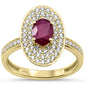 <span style="color:purple">SPECIAL!</span>1.42ct G SI 14K Yellow Gold Oval Ruby Gemstone & Diamond Ring Size 6.5