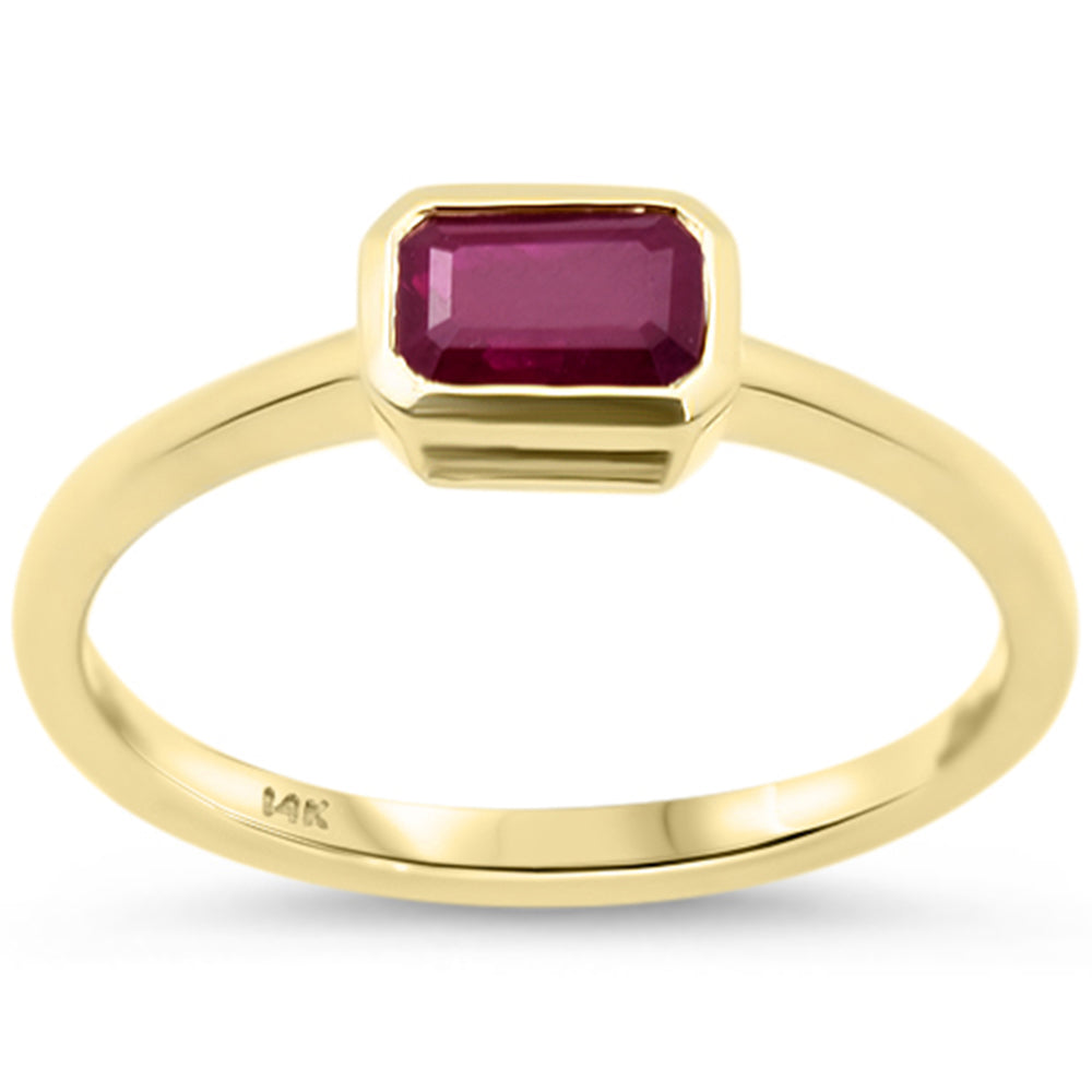 .66ct G SI 14K Yellow Gold Diamond & Ruby Gemstone Ring Size 6.5