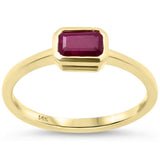 .66ct G SI 14K Yellow Gold Diamond & Ruby Gemstone Ring Size 6.5