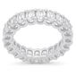 <span style="color:purple">SPECIAL!</span> 4.16ct G SI 14K White Gold Oval Cut Diamond Eternity Ring Size 6.5