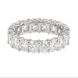 4.16ct G SI 14K White Gold Oval Cut Diamond Eternity Ring Size 6.5