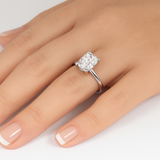 1.00ct G SI 14K White Gold Diamond Cushion Cut Diamond Engagement Solitaire Ring Size 6.5