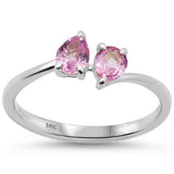 <span style="color:purple">SPECIAL!</span> .75ct G SI 14K White Gold Pear Shaped Pink Sapphire Gemstone Ring Size 6.5