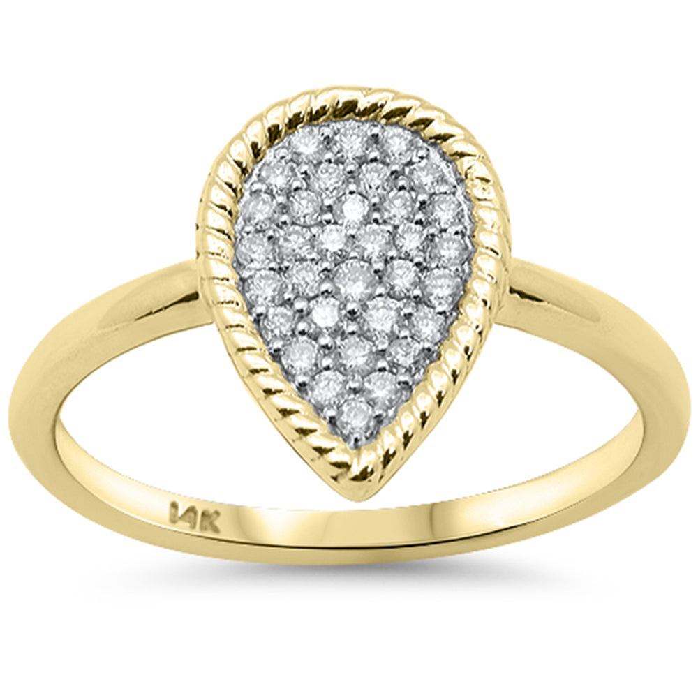 .19ct G SI 14K Yellow Gold Pear Shape Diamond Ring Size 6.5