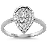 .20ct G SI 14K White Gold Pear Shape Diamond Ring Size 6.5