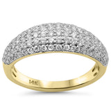 .72ct G SI 14K Yellow Gold Round Pave Diamond Band Ring Size 6.5