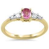 .51ct G SI 14K Yellow Gold Diamond & Pink Sapphire Gemstone Ring Size 6.5