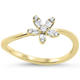 <span style="color:purple">SPECIAL!</span> .15ct G SI 14K Yellow Gold Diamond Flower Diamond Ring Size 6.5
