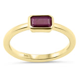 .58ct G SI 14K Yellow Gold Bezel Set Ruby Gemstone Ring Size 6.5