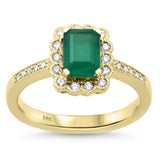 1.24ct Gemstones G SI 14K Yellow Gold Diamond & Emerald Gemstone Ring Size 6.5