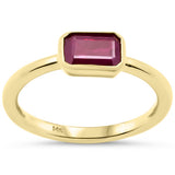 1.03ct G SI 14K Yellow Gold Bezel Set Ruby Gemstone Ring Size 6.5