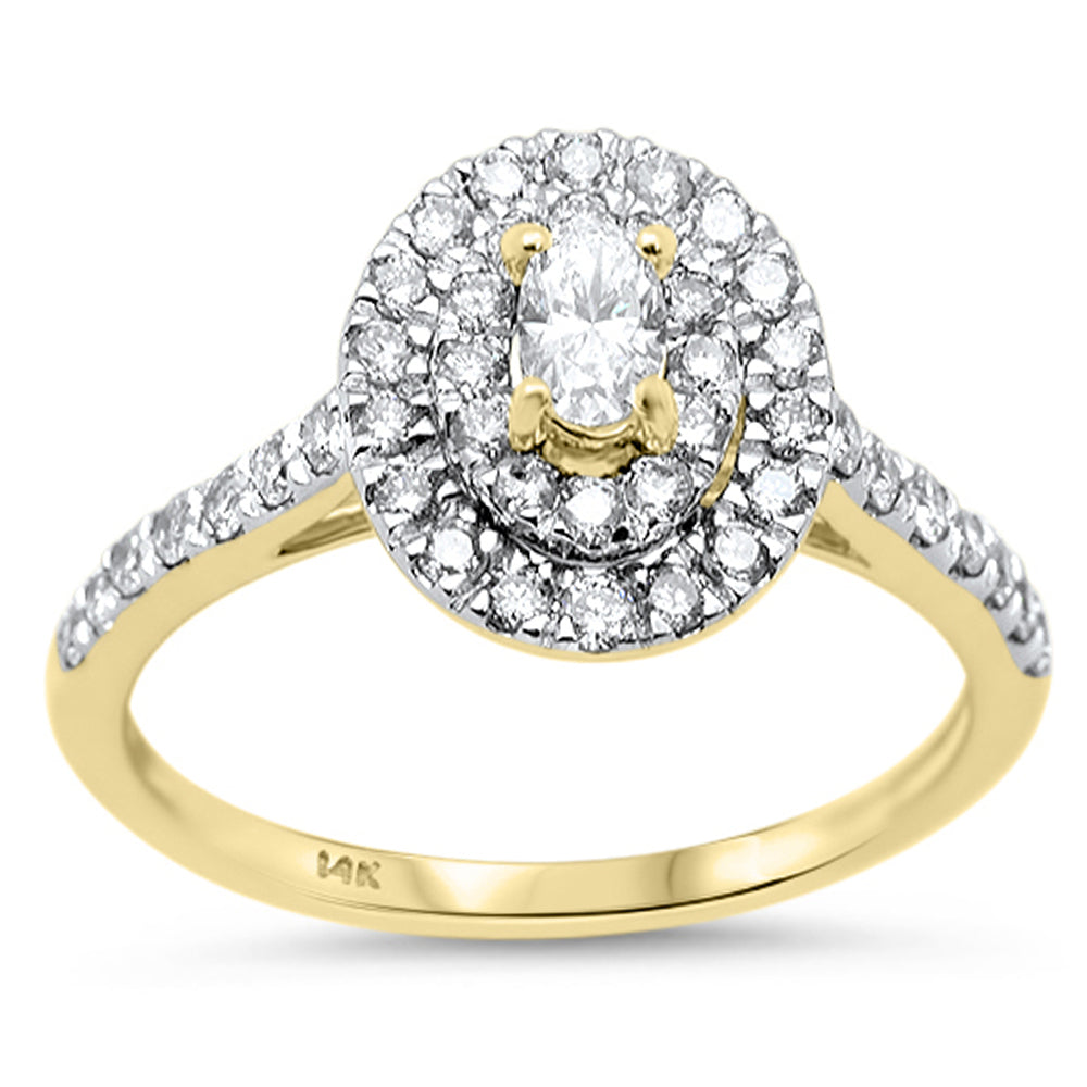 .75ct G SI 14K Yellow Gold Diamond Oval Shape Diamond Ring Size 6.5