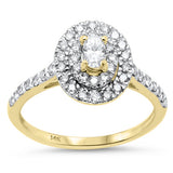 .75ct G SI 14K Yellow Gold Diamond Oval Shape Diamond Ring Size 6.5