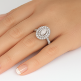 .76ct G SI 14K White Gold Diamond Oval Shape Diamond Engagment Ring Size 6.5