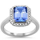 2.99ct G SI 14K White Gold Diamond & Tanzanite Gemstone Ring Size 6.5