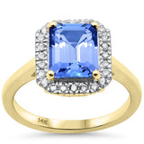 <span style="color:purple">SPECIAL!</span> 2.55ct G SI 14K Yellow Gold Diamond & Tanzanite Gemstone Ring Size 6.5