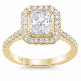 1.42ct G SI 14K Yellow Gold Diamond Radiant Diamond Engagement Ring Size 6.5