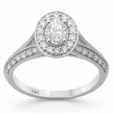.71ct G SI 14K White Gold Ovval Diamond Engagement Ring Size 6.5