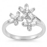 .26ct G SI 14K White Gold Diamond Flower Diamond Ring Size 6.5