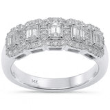 .93ct G SI 14K White Gold Diamond Emerald Cut Engagement Ring Band Size 6.5