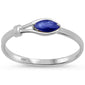 .29ct G SI 14K White Gold Blue Sapphire Gemstone Ring Size 6.5
