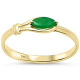 <span style="color:purple">SPECIAL!</span>.27ct G SI 14K Yellow Gold Emerald Gemstone Ring Size 6.5