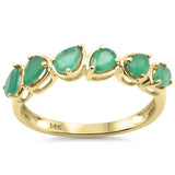 .92ct G SI 14K Yellow Gold Pear Emerald Gemstone Ring Band Size 6.5