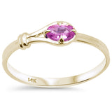 .30ct G SI 14K Yellow Gold Pink Sapphire Gemstone Ring Band Size 6.5