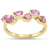 .81ct 14K Yellow Gold Pink Sapphire Gemstone Band Ring  Size 6.5