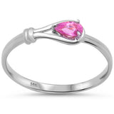 .26ct 14K White Gold Pink Sapphire Gemstone Band Ring  Size 6.5