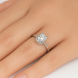 1.00ct G SI 14K White Gold Bezel Set Radiant Cut Diamond Solitaire Engagement Ring Size 6.5