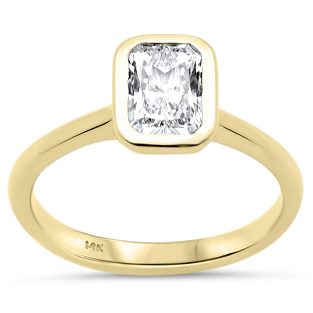 1.02ct G SI 14K Yellow Gold Radiant Cut Diamond Solitaire Ring Size 6.5