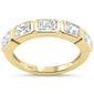 <span style="color:purple">SPECIAL!</span>1.56ct G SI 14K Yellow Gold 5 Radiant Cut Diamond Bezel Set Half Eternity Band Ring Size 6.5