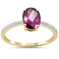 1.85ct G SI 14K Yellow Gold Diamond & Rhodolite Gemstone Ring Size 6.5