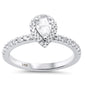 <span style="color:purple">SPECIAL!</span> .78ct G SI 14K White Gold Pear Shape Diamond Halo Engagement Ring Size 6.5
